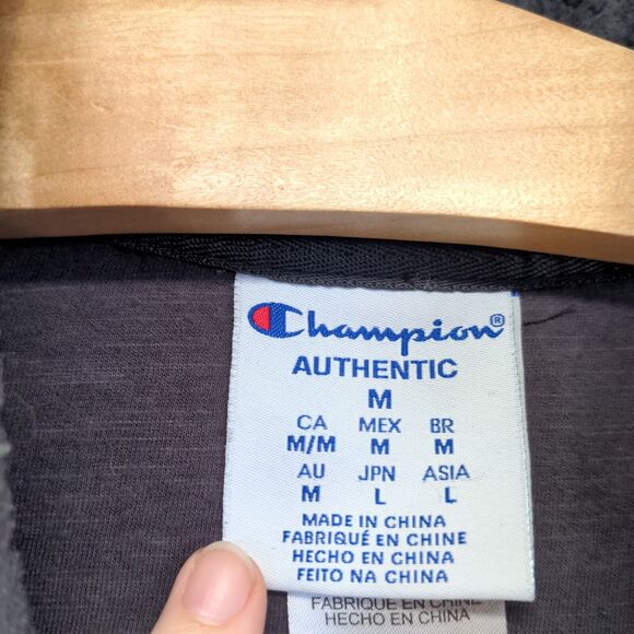 Champion Men's Notre Dame Full Zip Sweatshirt Gray Medium Long Sleeve Polyester - Picture 9 of 13